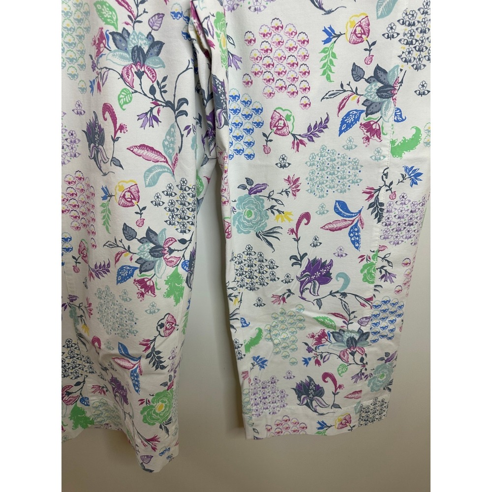 Talbots Straight Crop Pants in Whimsical Jacobean Floral Print Size 16 Summer - Picture 6 of 14